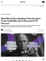 BlackRock Developing Tokenization Tech Amid Bitcoin, Ethereum ETF Success - Decrypt