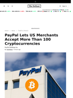 PayPal Lets US Merchants Accept More Than 100 Cryptocurrencies - 
