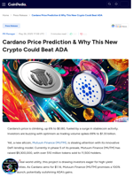 Cardano Price Prediction & Why This New Crypto Could Beat ADA - Mutuum Finance