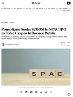 Pompliano Seeks $200M in SPAC IPO to Take Crypto Influence Public - Decrypt