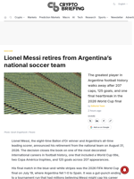 Lionel Messi retires from Argentina's national soccer team