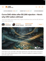Curve DAO slides after $0.266 rejection – Here’s why CRV sellers still lead - AMBCrypto