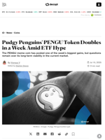 Pudgy Penguins' PENGU Token Doubles in a Week Amid ETF Hype - Decrypt