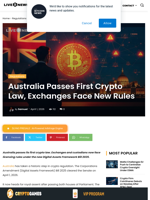 Australia Passes First Crypto Law, Exchanges Face New Rules | Live Bitcoin News