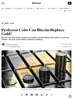 Professor Coin: Can Bitcoin Replace Gold? - Decrypt