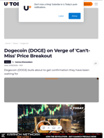 Dogecoin (DOGE) on Verge of 'Can't-Miss' Price Breakout