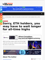 Sorry, ETH holders, you may have to wait longer for all-time highs - The Crypto News Wire