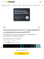 Grayscale launches lowest-fee U.S. Hyperliquid ETF as competition heats up around HYPE