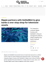 Ripple partners with SettleMint to give banks a one-stop shop for tokenized assets