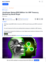 Nasdaq's VivoPower Plans XRP Treasury Backed by Saudi Prince