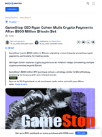 GameStop Plans to Accept Crypto Payments for Trading Cards