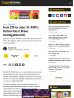 From $26 to Under $1: RAVE's Historic Crash Draws Investigation Calls