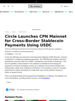 Circle Launches CPN Mainnet for Cross-Border Stablecoin Payments Using USDC - 