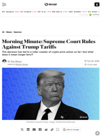 Morning Minute: Supreme Court Rules Against Trump Tariffs - Decrypt