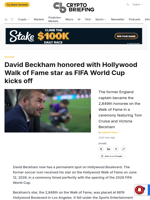 David Beckham honored with Hollywood Walk of Fame star as FIFA World Cup kicks off