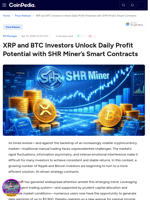 XRP and BTC Investors Unlock Daily Profit Potential with SHR Miner's Smart Contracts