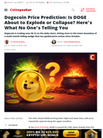 Dogecoin Price Prediction: Is DOGE About to Explode or Collapse? Here’s What No One’s Telling You - Coinspeaker
