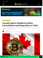 Canada Opens Stablecoin Rules Consultation and Keeps Ban on Yield - CoinCentral