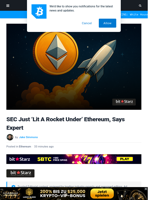 SEC Just 'Lit A Rocket Under' Ethereum, Says Expert