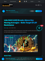 Lido DAO (LDO) Breaks Above Key Moving Averages - Bulls Target $1.29 Resistance - Blockchain.News