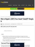 Why Is Ripple's (XRP) Price Stuck? ChatGPT Weighs In