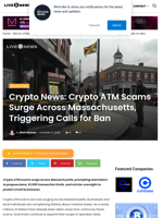 Crypto News: Crypto ATM Scams Surge Across Massachusetts, Triggering Calls for Ban | Live Bitcoin News