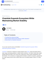 Chainlink Expands Ecosystem While Maintaining Market Stability: Guest Post by BH NEWS | CoinMarketCap