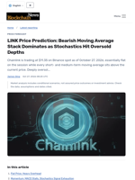 LINK Price Prediction: Bearish Moving Average Stack Dominates as Stochastics Hit Oversold Depths - Blockchain.News