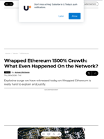 Wrapped Ethereum 1500% Growth: What Even Happened On the Network? - U.Today