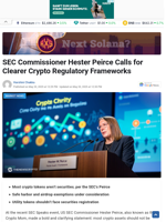 SEC Commissioner Hester Peirce Calls for Clearer Crypto Regulatory Frameworks - TheNewsCrypto