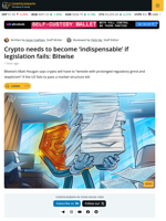 Crypto Must Be Indispensable if Bill Fails to Pass: Bitwise
