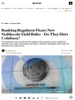 Banking Regulator Floats New Stablecoin Yield Rules—Do They Hurt Coinbase? - Decrypt