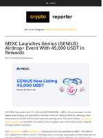 MEXC Launches Genius (GENIUS) Airdrop+ Event With 45,000 USDT in Rewards