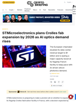 STMicroelectronics plans Crolles fab expansion by 2026 as AI optics demand rises