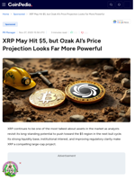 XRP May Hit $5, but Ozak AI’s Price Projection Looks Far More Powerful