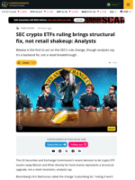 SEC Crypto ETFs Ruling Brings Structural Fix, Not Retail Shakeup