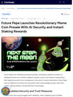 Future Pepe Launches Revolutionary Meme Coin Presale With AI Security and Instant Staking Rewards