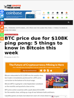BTC price due for $108K ping pong: 5 things to know in Bitcoin this week - The Crypto News Wire