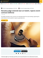 Nevada Judge Extends Kalshi Ban, Rules Event Contracts Unlicensed Gambling