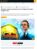 Bessent Urges Congress to Approve CLARITY Act Amid Stablecoin Debate