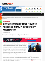 Bitcoin privacy tool Payjoin receives $100K grant from Maelstrom - The Crypto News Wire