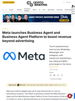 Meta launches Business Agent and Business Agent Platform to boost revenue beyond advertising