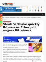 Steak ‘n Shake quickly U-turns as Ether poll angers Bitcoiners - The Crypto News Wire