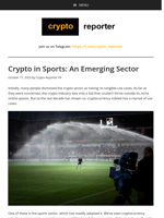 Crypto in Sports: An Emerging Sector