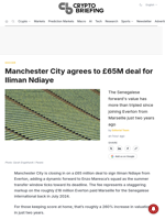 Manchester City agrees to £65M deal for Iliman Ndiaye