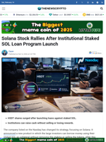 Solana Stock Rallies After Institutional Staked SOL Loan Program Launch