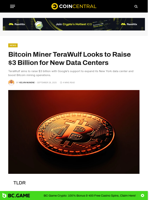 Bitcoin Miner TeraWulf Looks to Raise $3 Billion for New Data