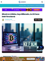 Bitcoin Is A Lifeline, Says Billionaire, As US Faces Debt Time Bomb