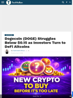 Dogecoin (DOGE) Struggles Below $0.15 as Investors Turn to DeFi Altcoins - TechBullion