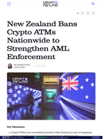 New Zealand Bans Crypto ATMs Nationwide to Strengthen AML Enforcement